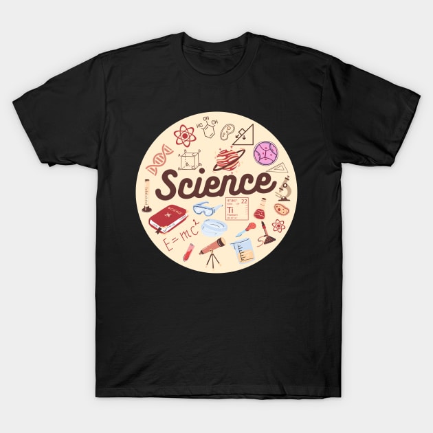 Science Physics Maths Biology Chemistry Illustration, Shapes & Formula T-Shirt by labstud